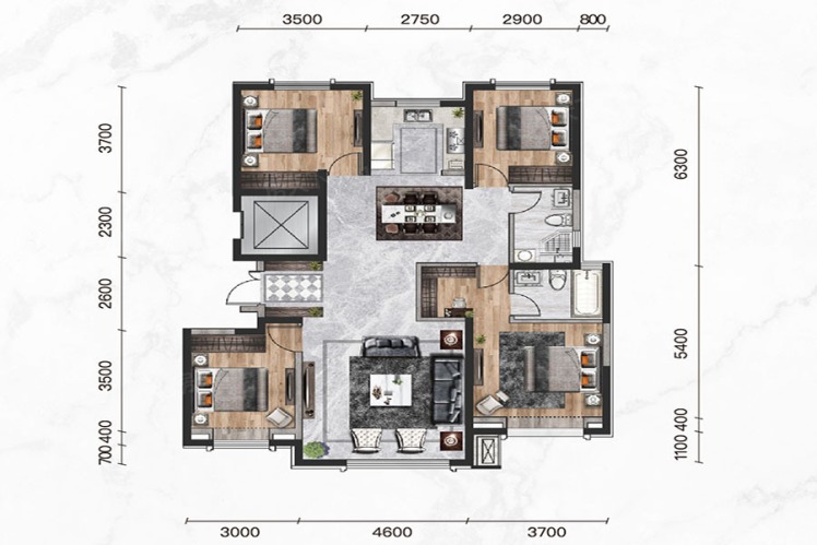 遠洲大都匯-戶型圖大全-包頭市樂優(yōu)美窩整裝