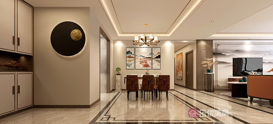 遠(yuǎn)洲大都匯140㎡中式風(fēng)格裝修效果圖