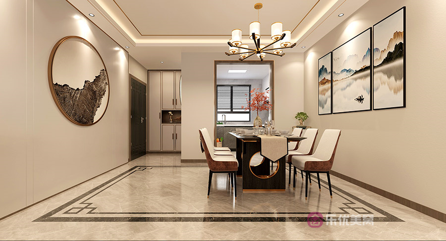 遠(yuǎn)洲大都匯140㎡中式風(fēng)格裝修效果圖