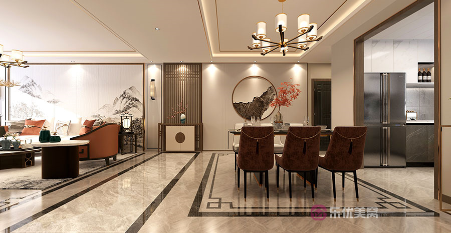 遠(yuǎn)洲大都匯140㎡中式風(fēng)格裝修效果圖