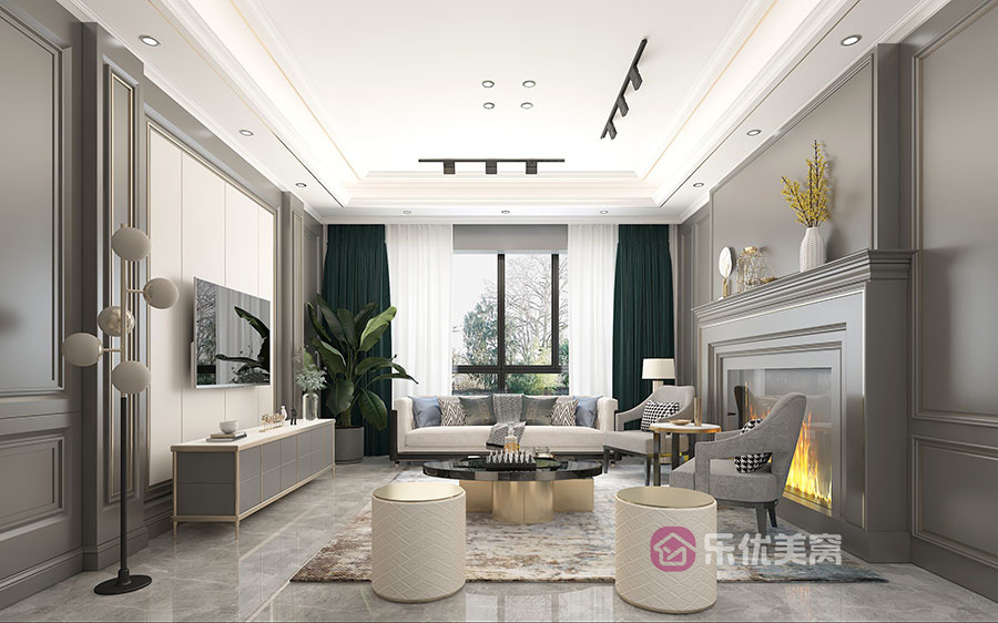 錦尚國際·錦天下174㎡美式輕奢風(fēng)格裝修效果圖