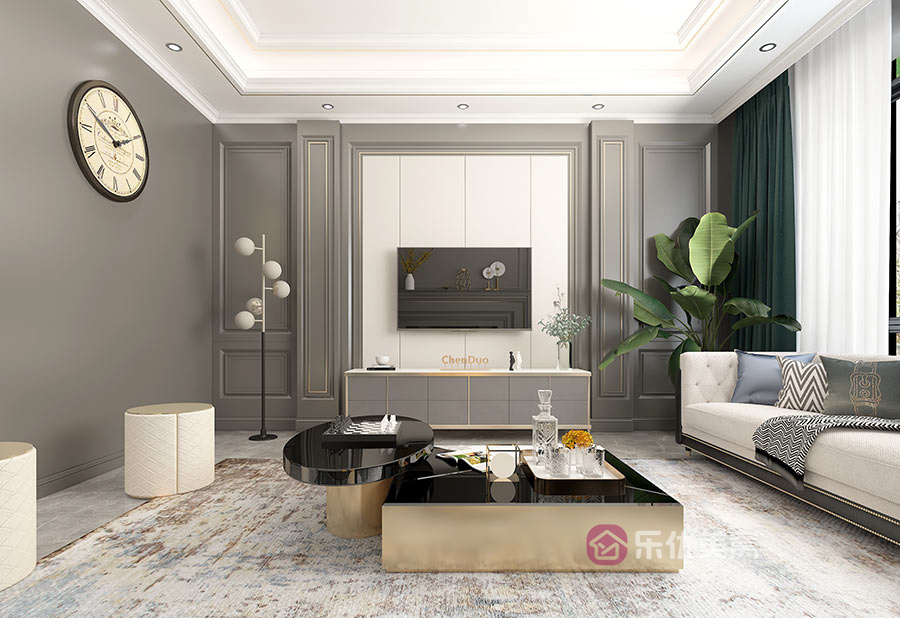 錦尚國際·錦天下174㎡美式輕奢風(fēng)格裝修效果圖