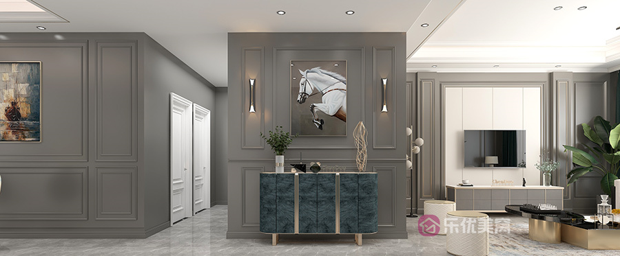 錦尚國際·錦天下174㎡美式輕奢風(fēng)格裝修效果圖