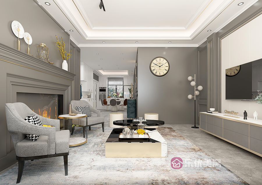 錦尚國際·錦天下174㎡美式輕奢風(fēng)格裝修效果圖