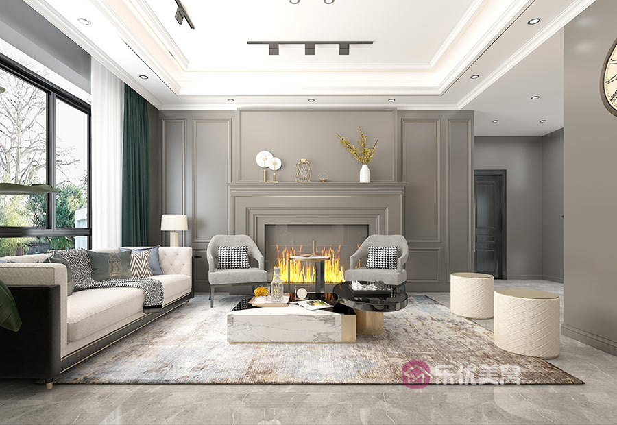 錦尚國際·錦天下174㎡美式輕奢風(fēng)格裝修效果圖