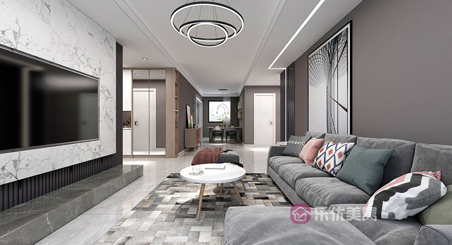 方興鳳凰臺117㎡現(xiàn)代簡約風格裝修效果圖