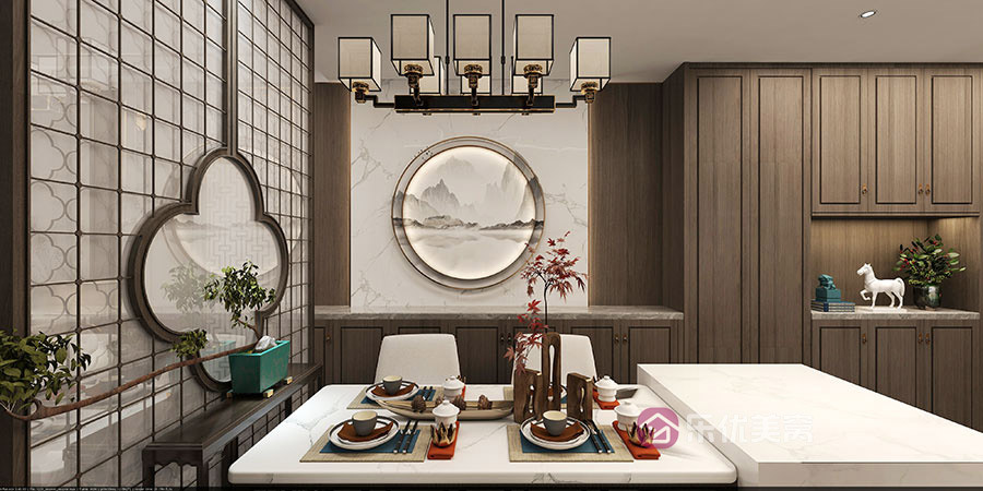 保利公園壹號(hào)125㎡新中式風(fēng)格裝修效果圖