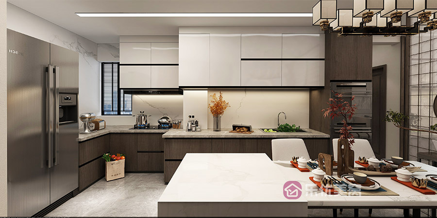 保利公園壹號(hào)125㎡新中式風(fēng)格裝修效果圖