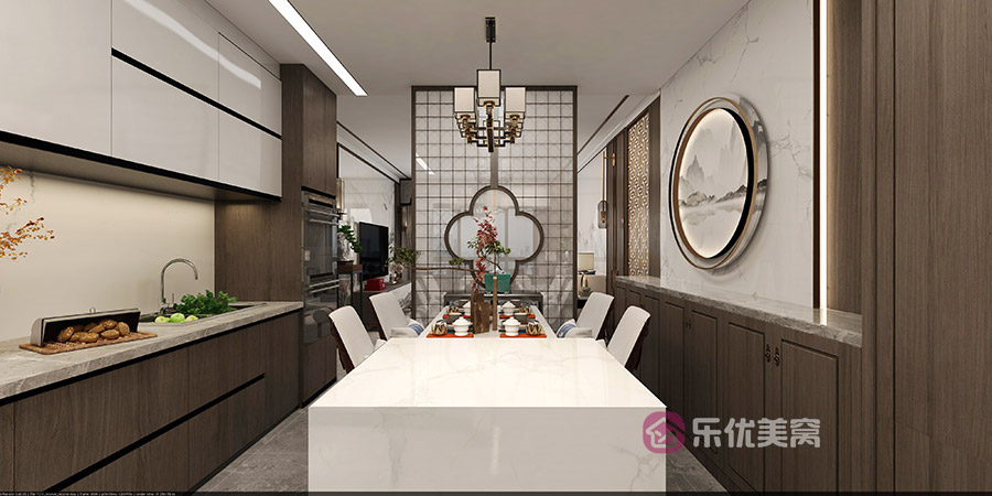 保利公園壹號(hào)125㎡新中式風(fēng)格裝修效果圖