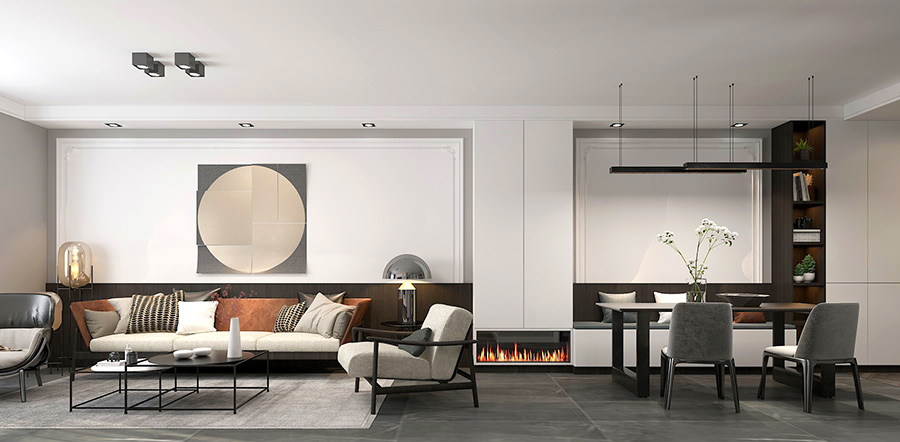 吾悅?cè)A府113㎡現(xiàn)代簡約風(fēng)格裝修效果圖