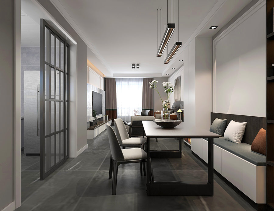 吾悅?cè)A府113㎡現(xiàn)代簡約風(fēng)格裝修效果圖