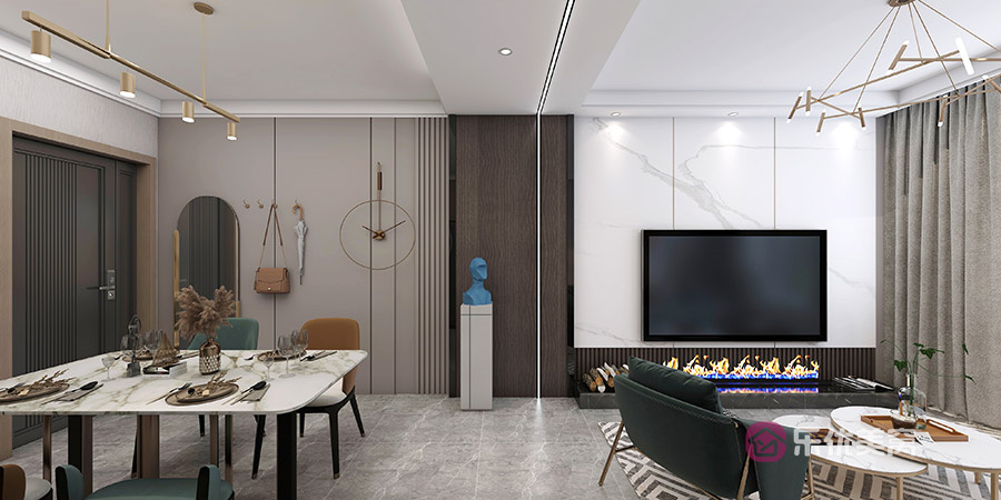 中冶德賢公館85㎡現(xiàn)代輕奢風(fēng)格裝修效果圖