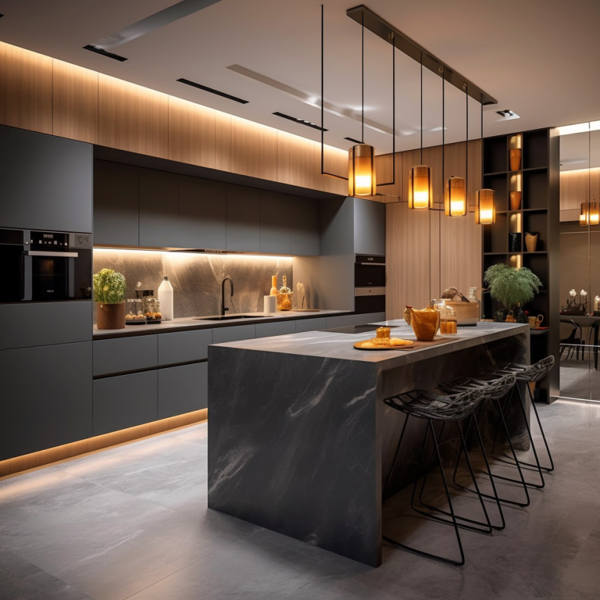 餐桌島臺(tái)一體化設(shè)計(jì)，別提有多香了