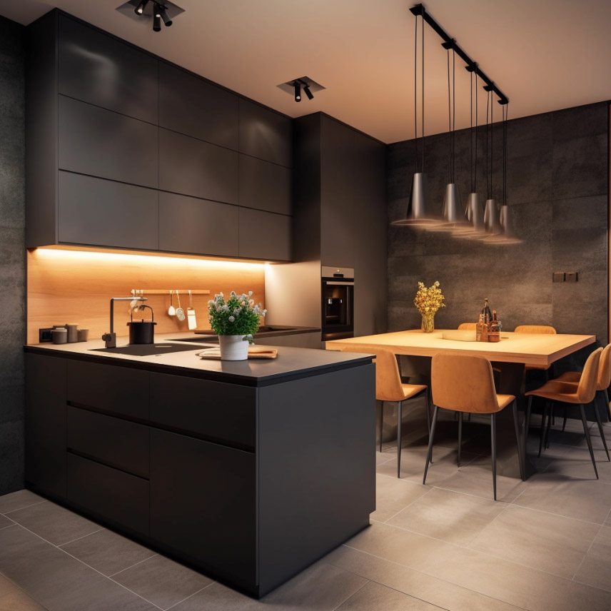 餐桌島臺(tái)一體化設(shè)計(jì)，別提有多香了