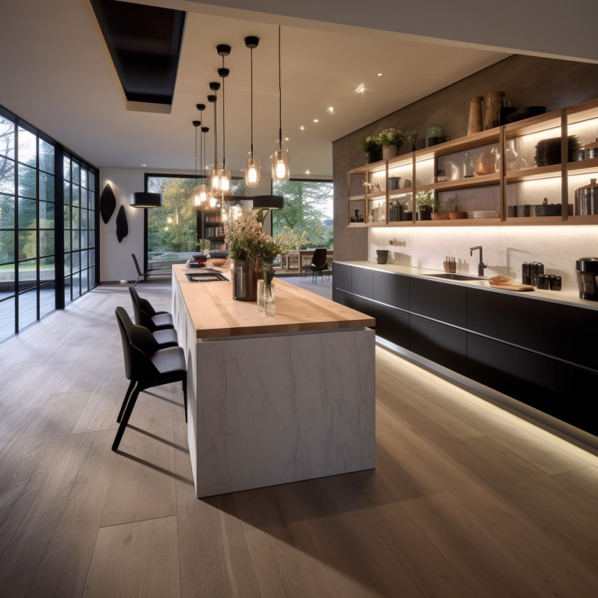 餐桌島臺(tái)一體化設(shè)計(jì)，別提有多香了