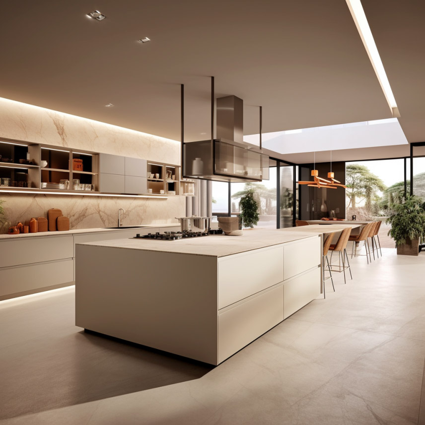 餐桌島臺(tái)一體化設(shè)計(jì)，別提有多香了