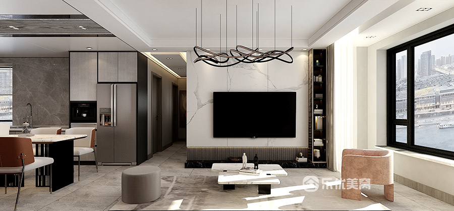 中冶德賢公館93㎡現(xiàn)代簡(jiǎn)約風(fēng)格裝修效果圖