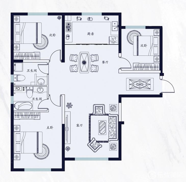 包頭中海望京府，129平全屋整裝，享受品質(zhì)生活！
