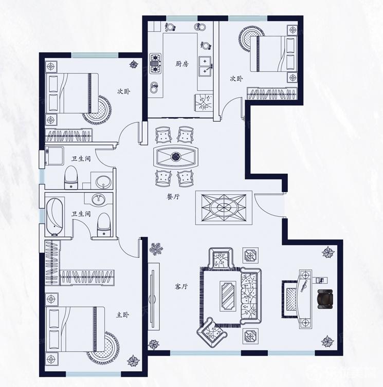 包頭中海望京府樣板間，現(xiàn)代風打造居家格調！