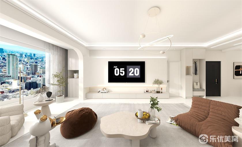 包頭保利拉菲公館整裝案例，152平純色空間好舒適！