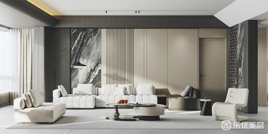 包頭禧瑞都整裝案例，全屋124平，現(xiàn)代風(fēng)打造酒店式居家！