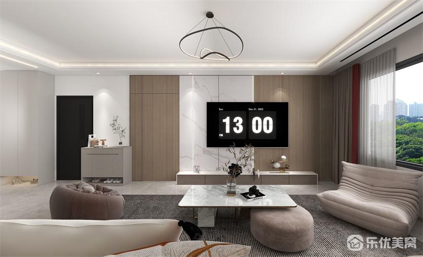 146平米全屋整裝，包頭景晟開(kāi)元，現(xiàn)代風(fēng)舒適居家！