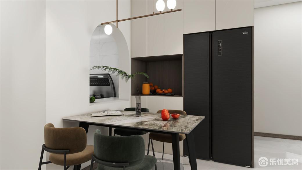 92平現(xiàn)代整裝全屋整潔，門洞太有個(gè)性了！