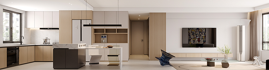 遠洲大都匯140平現(xiàn)代簡約風格裝修效果圖