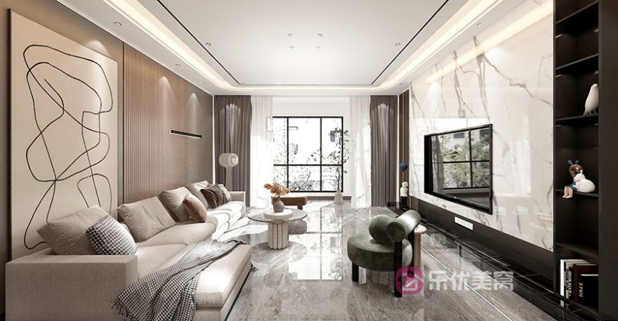 奧林禾苑165㎡現(xiàn)代簡約風格裝修效果圖