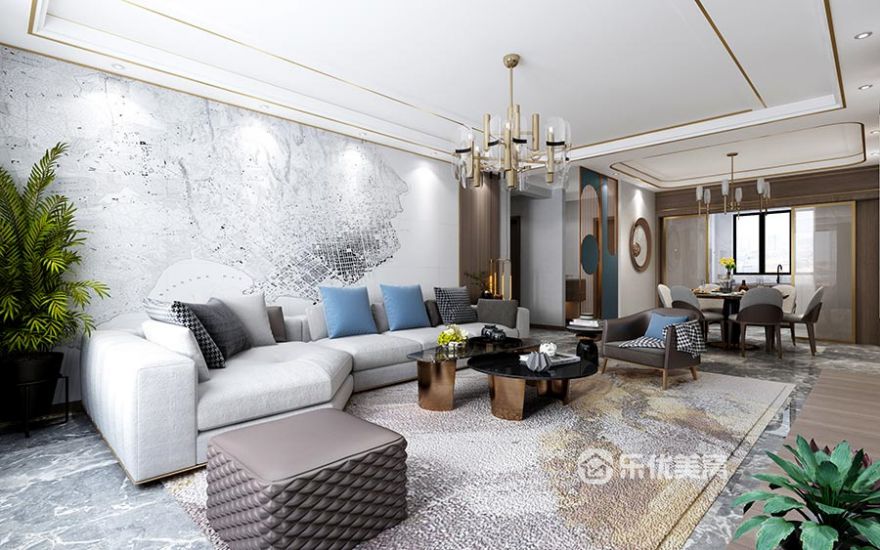 包頭裝修案例松石御景江山147㎡現(xiàn)代輕奢風(fēng)格裝修效果圖