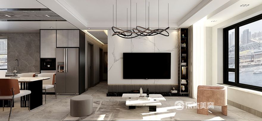 包頭裝修案例中冶德賢公館93㎡現(xiàn)代簡約風(fēng)格裝修效果圖
