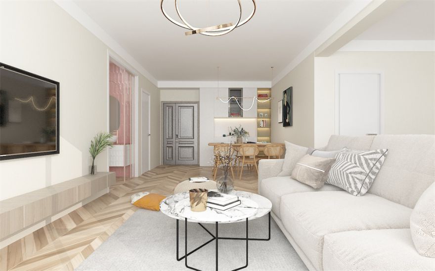 106平現(xiàn)代奶油風(fēng)，治愈空間溫馨居家！